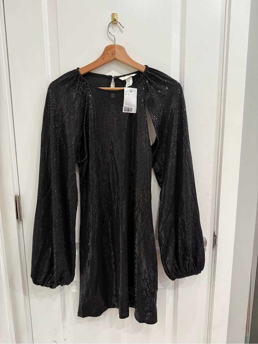 Black Sequin Long Sleeve Mini Dress - Brand: